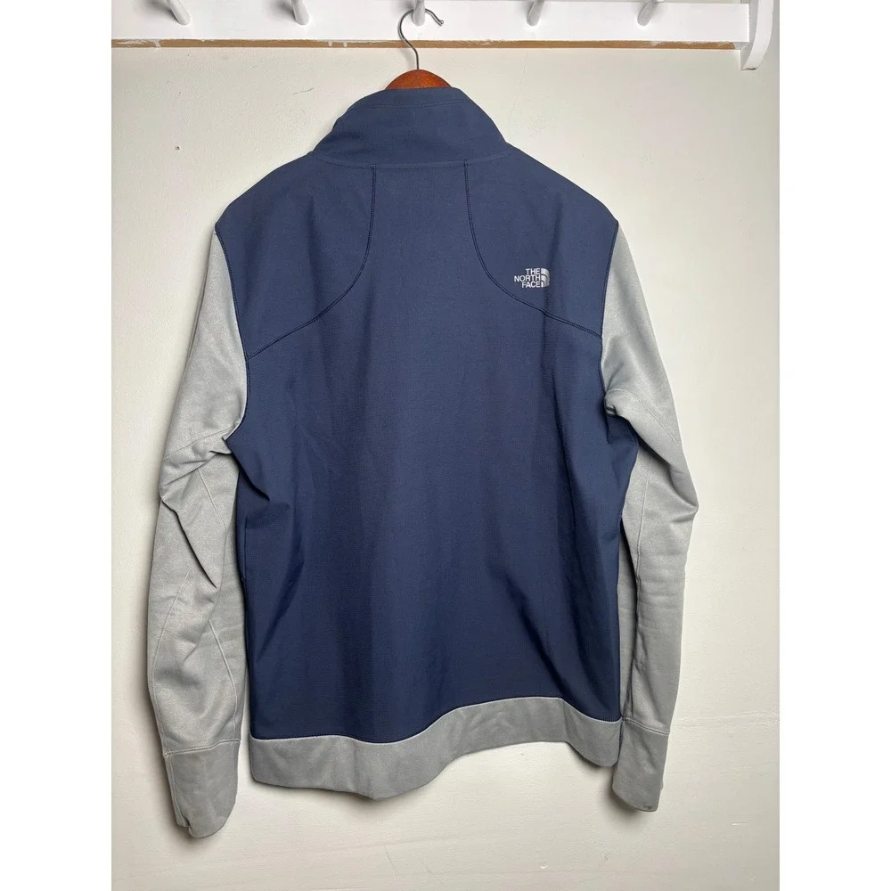 The North Face Full Zip Track Jacket Men's M Navy Gray Outdoor Hiking